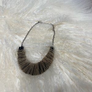 Necklace, gold chain raped metal